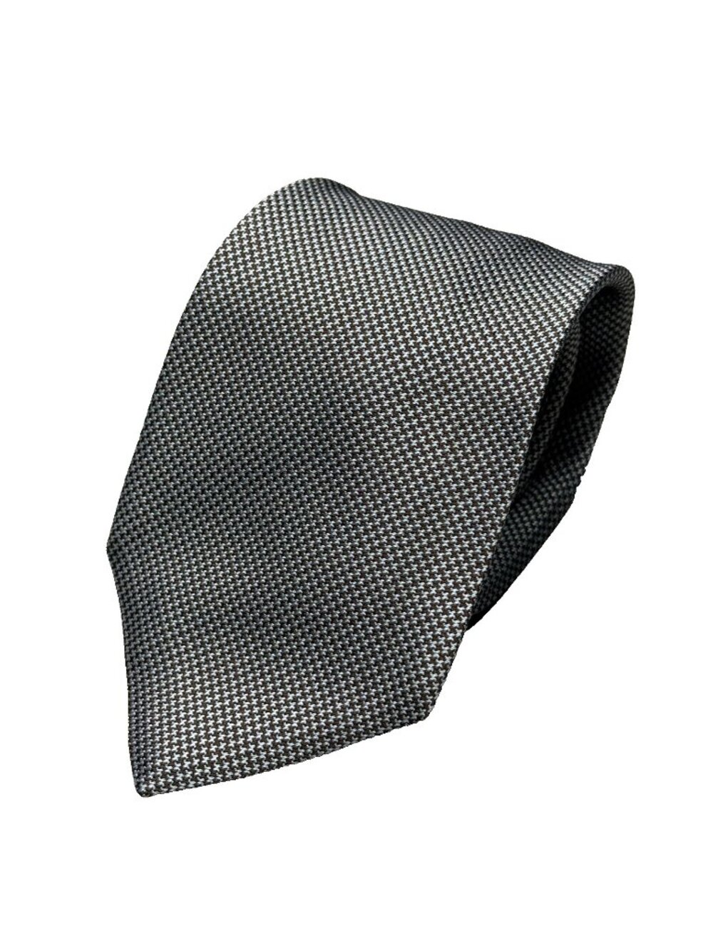Valentino Tie 100% Silk Made in Italy Woven Silver Houndstooth 3.5"